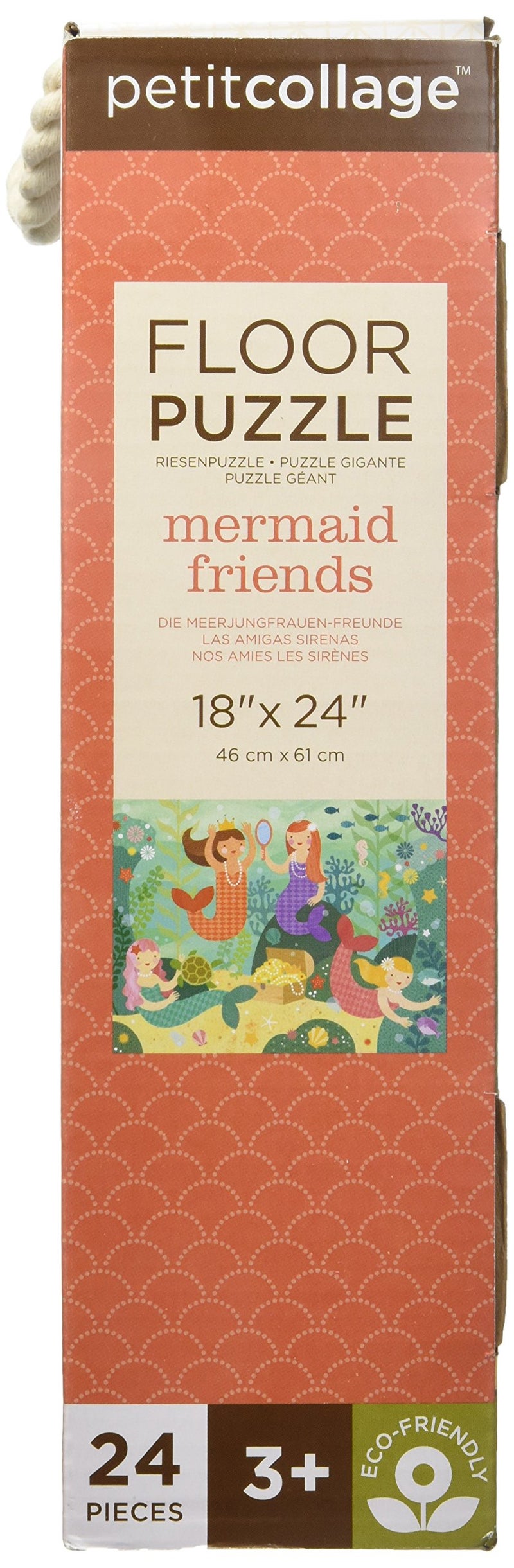 Petit Collage Floor Puzzle Mermaid Friends 24 Pieces | Large Puzzle for Kids | Completed Mermaid Puzzle Measures 18  x 24  | Makes a Great Gift Idea for Ages 3+ - Image 3